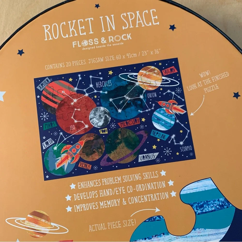 NEW Floss and Rock 40-Piece Jigsaw Floor Puzzle - Rocket In Space